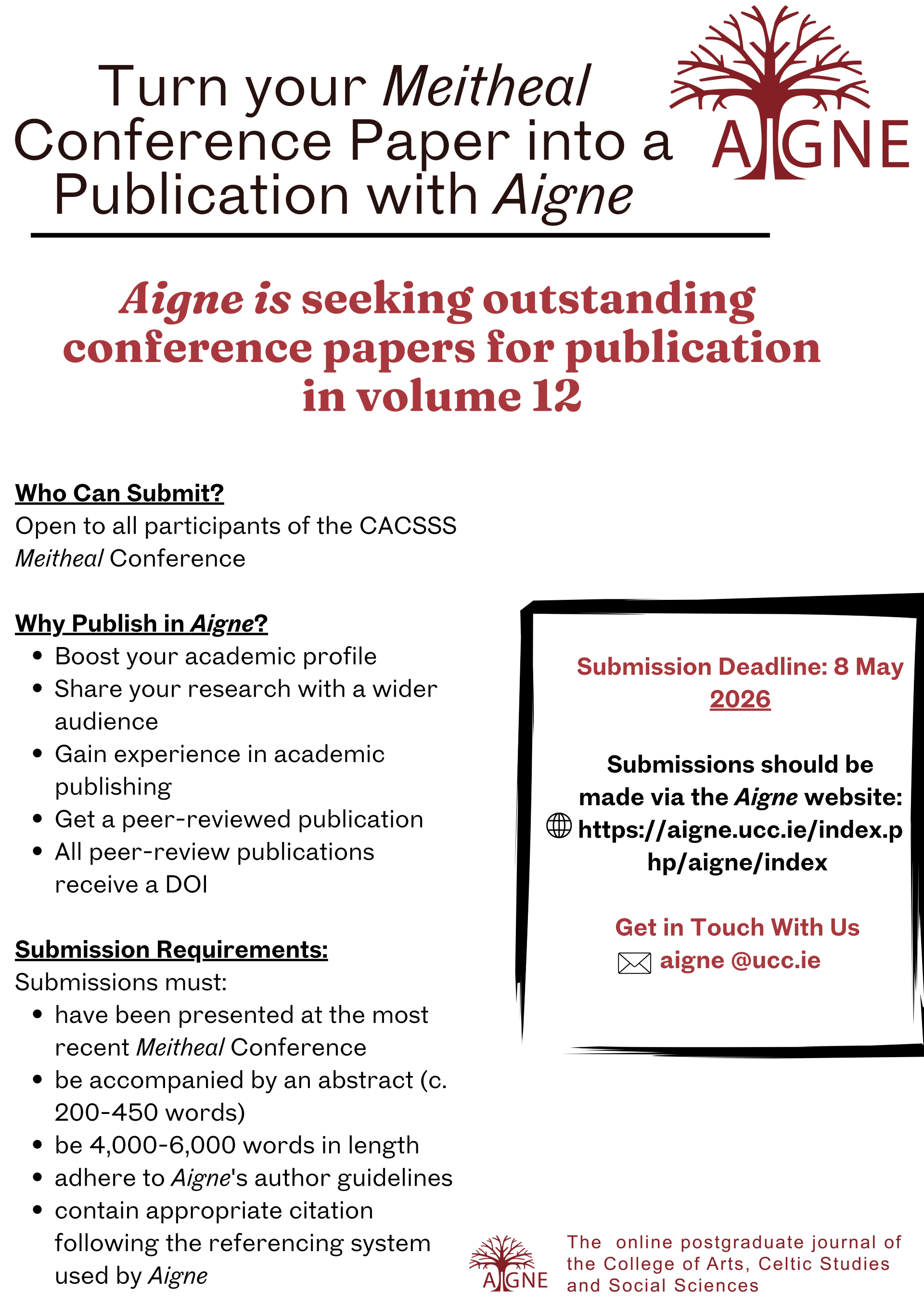 CfP Meitheal Postgraduate Research Conference